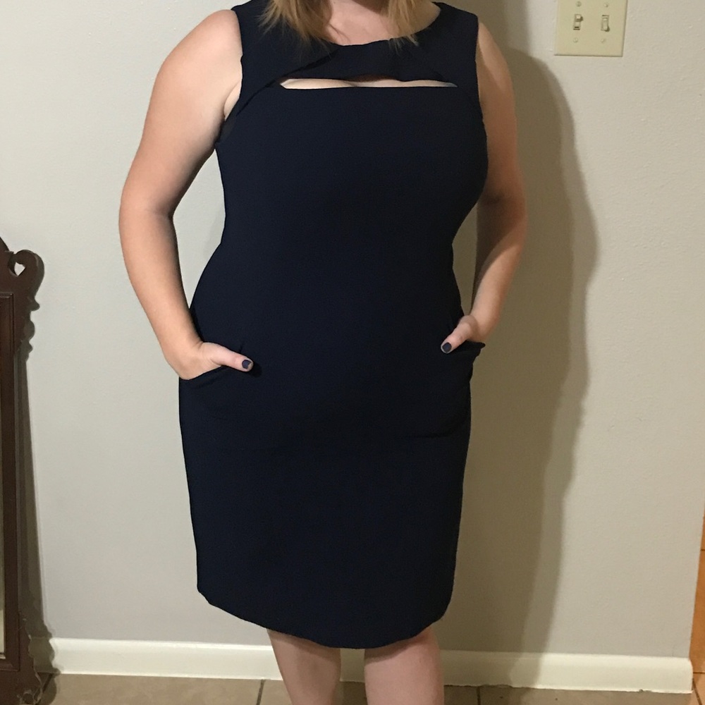 Anne Klein Cocktail Dress Navy Blue